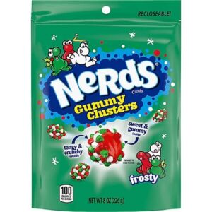 Nerds Christmas Gummy Cluster Red Green White 8oz Bag 6ct